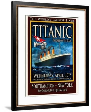 RMS Titanic White Star Line Cruise Ship Poster Print Picture Framed Wall Art